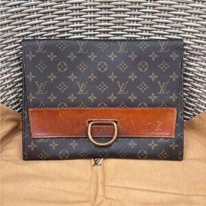 Authentic Louis Vuitton RARE 1970s Pochette Lena monogram clutch bag